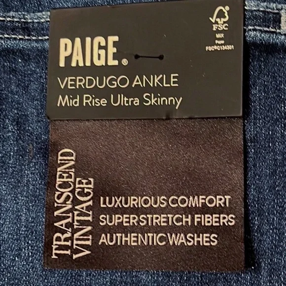 PAGE Verdugo Transcend Vintage Ankle Mid Rise Ultra Skinny Jeans - Picture 5 of 7